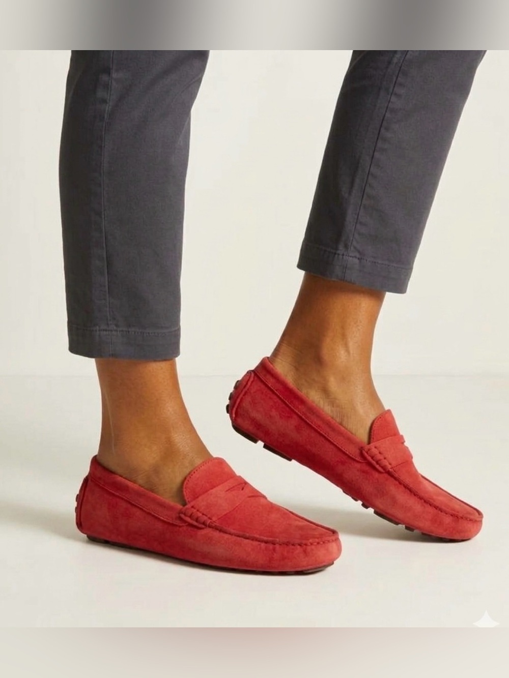 Cole Haan Driving Loafers in Red Suede